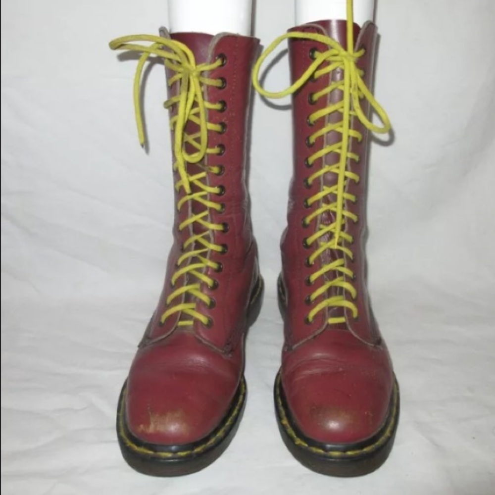 Rare Dr. Martens oxblood 14 eye boots